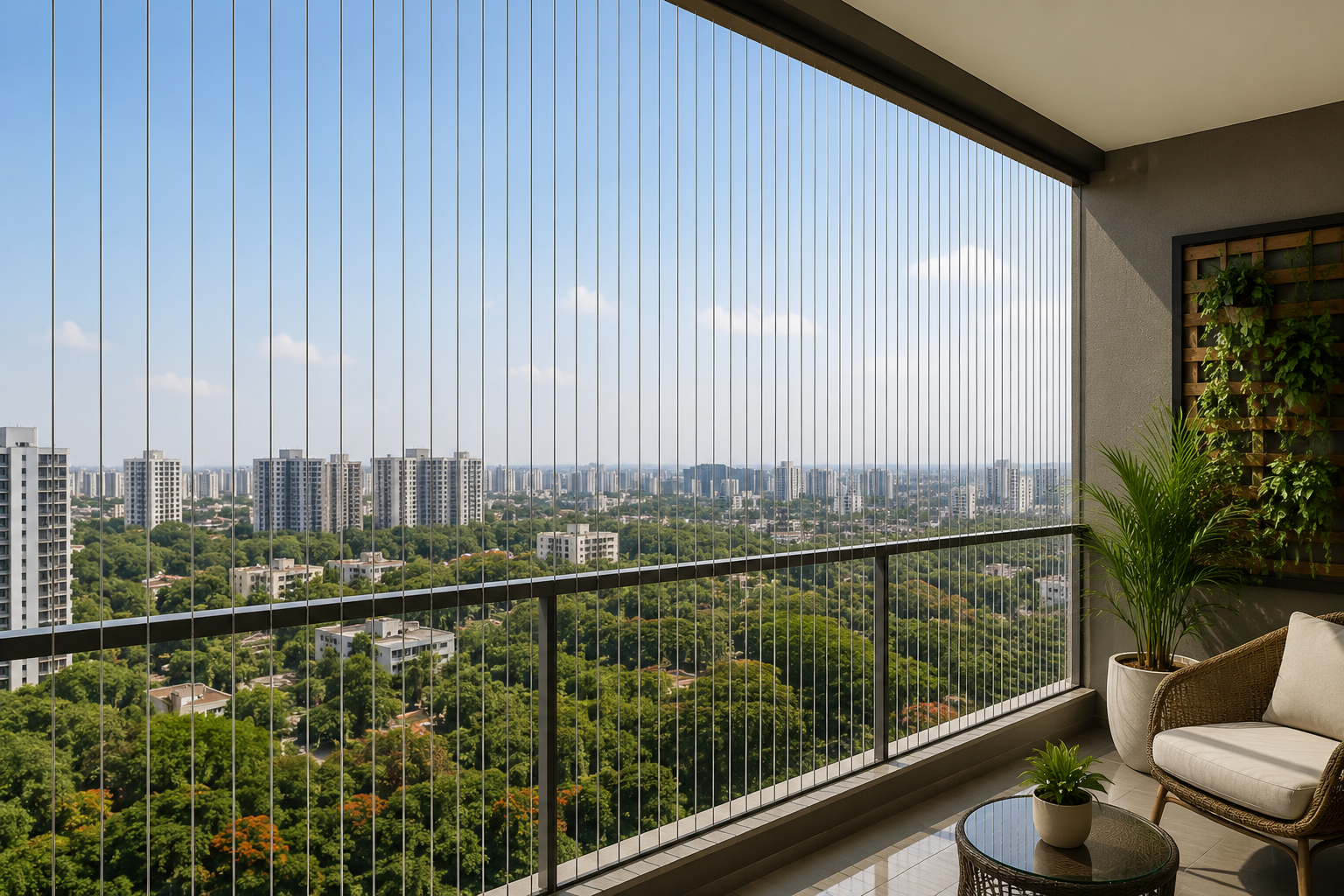 Invisible grills for home and balcony safety